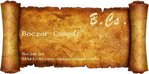 Boczor Csegő névjegykártya